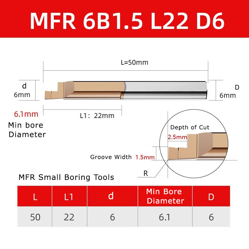 4051 MFR tungsten steel end face slot cutter, small diameter inner hole boring cutter, hard integral alloy small hole end face CNC MFL turning tool holder Shandong Denso Pricision Tools Co.,Ltd.